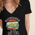 Bookmarks Are For Quitters Book Lovers Book Nerd Women's Jersey Short Sleeve Deep V-Neck Tshirt Bookmarks Are For Quitters Book Lovers Book Nerd Women's Jersey Short Sleeve Deep V-Neck Tshirt