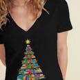 Bookmas Christmas Book Tree Book Lover English Teacher Women's Jersey Short Sleeve Deep V-Neck Tshirt Bookmas Christmas Book Tree Book Lover English Teacher Women's Jersey Short Sleeve Deep V-Neck Tshirt