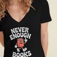 Books Or Book Reading Retro Women's Jersey Short Sleeve Deep V-Neck Tshirt