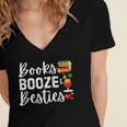 Books Booze And Besties Book Lover Bestie Squad Twinning Women's Jersey Short Sleeve Deep V-Neck Tshirt Books Booze And Besties Book Lover Bestie Squad Twinning Women's Jersey Short Sleeve Deep V-Neck Tshirt