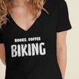 Books Coffee Biking Women's Jersey Short Sleeve Deep V-Neck Tshirt