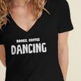 Books Coffee Dancing Women's Jersey Short Sleeve Deep V-Neck Tshirt