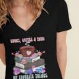 Books Coffee Yarn Lover My Favorite Things Women's Jersey Short Sleeve Deep V-Neck Tshirt Books Coffee Yarn Lover My Favorite Things Women's Jersey Short Sleeve Deep V-Neck Tshirt