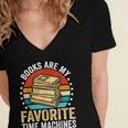 Books Are My Favorite Time Machines Women's Jersey Short Sleeve Deep V-Neck Tshirt