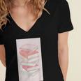 Books Flowers Art Flower Stack Pastel Feminine Women's Jersey Short Sleeve Deep V-Neck Tshirt