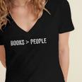 Books Are Greater Than People Women's Jersey Short Sleeve Deep V-Neck Tshirt Books Are Greater Than People Women's Jersey Short Sleeve Deep V-Neck Tshirt