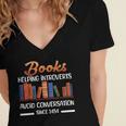 Books Helping Introverts Avoid Conversation Book Reading Women's Jersey Short Sleeve Deep V-Neck Tshirt