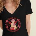 Books Are My Love Language Cupid Reading Book Valentines Day Women's Jersey Short Sleeve Deep V-Neck Tshirt