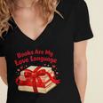Books Are My Love Language Valentines Day For Books Lover Women's Jersey Short Sleeve Deep V-Neck Tshirt Books Are My Love Language Valentines Day For Books Lover Women's Jersey Short Sleeve Deep V-Neck Tshirt