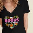 Books Are My Love Language Valentine's Day Reading Lover Women's Jersey Short Sleeve Deep V-Neck Tshirt Books Are My Love Language Valentine's Day Reading Lover Women's Jersey Short Sleeve Deep V-Neck Tshirt