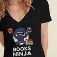 Books Ninja Read Reading Librarian Book Toddler Boys Kids Women's Jersey Short Sleeve Deep V-Neck Tshirt Books Ninja Read Reading Librarian Book Toddler Boys Kids Women's Jersey Short Sleeve Deep V-Neck Tshirt