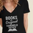 Books The Original Handheld Device – Reading Women's Jersey Short Sleeve Deep V-Neck Tshirt Books The Original Handheld Device – Reading Women's Jersey Short Sleeve Deep V-Neck Tshirt