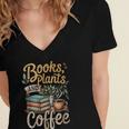 Books Plants And Coffee Growing Plant Gardening Planting Women's Jersey Short Sleeve Deep V-Neck Tshirt