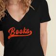 Books Reader Librarian Book Lover Bookworm Library Reading Women's Jersey Short Sleeve Deep V-Neck Tshirt