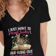 Books And My Savannah Cat Owner Savannah Cat Lover Women's Jersey Short Sleeve Deep V-Neck Tshirt