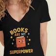 Books Are My Superpower Cute Reading Lover Women's Jersey Short Sleeve Deep V-Neck Tshirt Books Are My Superpower Cute Reading Lover Women's Jersey Short Sleeve Deep V-Neck Tshirt