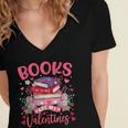 Books Are My Valentine Coquette Bow Book Flower Girl Women Women's Jersey Short Sleeve Deep V-Neck Tshirt Books Are My Valentine Coquette Bow Book Flower Girl Women Women's Jersey Short Sleeve Deep V-Neck Tshirt