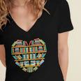 Bookshelf Heart Women's Jersey Short Sleeve Deep V-Neck Tshirt Bookshelf Heart Women's Jersey Short Sleeve Deep V-Neck Tshirt