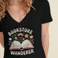 Bookstore Wanderers Retro Women Book Lovers Women's Jersey Short Sleeve Deep V-Neck Tshirt Bookstore Wanderers Retro Women Book Lovers Women's Jersey Short Sleeve Deep V-Neck Tshirt