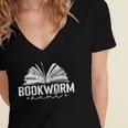 Bookworm Aunt Reading Lover Women's Jersey Short Sleeve Deep V-Neck Tshirt