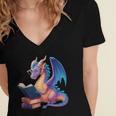 Bookworm Book Lover Women Girls Dragon Reading Women's Jersey Short Sleeve Deep V-Neck Tshirt Bookworm Book Lover Women Girls Dragon Reading Women's Jersey Short Sleeve Deep V-Neck Tshirt