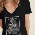 The Bookworm Book Reader Reading Tarot Card Witchy Moon Women's Jersey Short Sleeve Deep V-Neck Tshirt The Bookworm Book Reader Reading Tarot Card Witchy Moon Women's Jersey Short Sleeve Deep V-Neck Tshirt