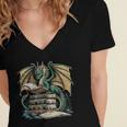 Bookworm Dragons Reading Book Dragons And Books Women's Jersey Short Sleeve Deep V-Neck Tshirt Bookworm Dragons Reading Book Dragons And Books Women's Jersey Short Sleeve Deep V-Neck Tshirt