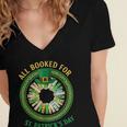 Bookworm Irish All Booked For St Patrick's Day Book Lover Women's Jersey Short Sleeve Deep V-Neck Tshirt