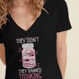 Bookworm Library Banned Book -Adults Short Sleeve Modern Crew Neck Small Straight Imported They Didn't Ban Books They Banned Thinking Women's Jersey Short Sleeve Deep V-Neck Tshirt Bookworm Library Banned Book -Adults Short Sleeve Modern Crew Neck Small Straight Imported They Didn't Ban Books They Banned Thinking Women's Jersey Short Sleeve Deep V-Neck Tshirt