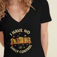 Bookworm I Have No Shelf Control Book Lover Women's Jersey Short Sleeve Deep V-Neck Tshirt
