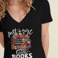 Bookworm For Women Just A Girl Who Loves Books Women's Jersey Short Sleeve Deep V-Neck Tshirt
