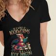 Bookworms Be A Book Dragon Literature Reading & Book Lover Women's Jersey Short Sleeve Deep V-Neck Tshirt