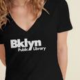 Brooklyn Public Library NY New York Neighborhood Book Lover Women's Jersey Short Sleeve Deep V-Neck Tshirt