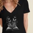 Butterflies And Book Lovers Reading Bookworm Women's Jersey Short Sleeve Deep V-Neck Tshirt Butterflies And Book Lovers Reading Bookworm Women's Jersey Short Sleeve Deep V-Neck Tshirt