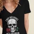 I Buy Her Books And Call Her A Good Girl Book Lover Women's Jersey Short Sleeve Deep V-Neck Tshirt