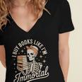 I Buy Books Like I'm Immortal Reading Book Lover Skeleton Women's Jersey Short Sleeve Deep V-Neck Tshirt I Buy Books Like I'm Immortal Reading Book Lover Skeleton Women's Jersey Short Sleeve Deep V-Neck Tshirt