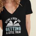 Buying A Book And Getting A Little Treat Women's Jersey Short Sleeve Deep V-Neck Tshirt Buying A Book And Getting A Little Treat Women's Jersey Short Sleeve Deep V-Neck Tshirt