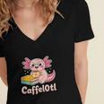 Caffelotl Cute Axolotl Pun Coffee Book Lover Kawaii Humor Women's Jersey Short Sleeve Deep V-Neck Tshirt Caffelotl Cute Axolotl Pun Coffee Book Lover Kawaii Humor Women's Jersey Short Sleeve Deep V-Neck Tshirt
