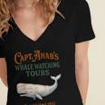 Captain Ahab’s Whale Watching Tours – Moby Book Parody Women's Jersey Short Sleeve Deep V-Neck Tshirt