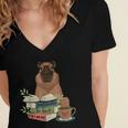 Capybara Glasses Reading Books Capybara Nerd Bookworm Women's Jersey Short Sleeve Deep V-Neck Tshirt Capybara Glasses Reading Books Capybara Nerd Bookworm Women's Jersey Short Sleeve Deep V-Neck Tshirt