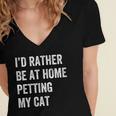 Cat Owner Introvert Stay Home Rather Pet Cat Women's Jersey Short Sleeve Deep V-Neck Tshirt Cat Owner Introvert Stay Home Rather Pet Cat Women's Jersey Short Sleeve Deep V-Neck Tshirt