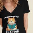 Cat Reading Books Bookworm Read One More Chapter Women's Jersey Short Sleeve Deep V-Neck Tshirt Cat Reading Books Bookworm Read One More Chapter Women's Jersey Short Sleeve Deep V-Neck Tshirt