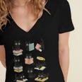 Cats Reading Books Cat Lover Women's Jersey Short Sleeve Deep V-Neck Tshirt
