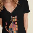 Cats Reading Books Librarian Library Readers Women's Jersey Short Sleeve Deep V-Neck Tshirt Cats Reading Books Librarian Library Readers Women's Jersey Short Sleeve Deep V-Neck Tshirt