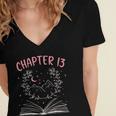 Chapter 13 Birthday Reading Book Lovers 13 Year Old Women's Jersey Short Sleeve Deep V-Neck Tshirt Chapter 13 Birthday Reading Book Lovers 13 Year Old Women's Jersey Short Sleeve Deep V-Neck Tshirt