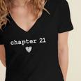 Chapter 21 Book Lovers Readers & Authors 21st Birthday Women's Jersey Short Sleeve Deep V-Neck Tshirt Chapter 21 Book Lovers Readers & Authors 21st Birthday Women's Jersey Short Sleeve Deep V-Neck Tshirt