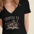 Chapter 35th Birthday Bookworm 35 Years Old For Book Lovers Women's Jersey Short Sleeve Deep V-Neck Tshirt Chapter 35th Birthday Bookworm 35 Years Old For Book Lovers Women's Jersey Short Sleeve Deep V-Neck Tshirt