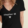 Chapter 48 Book Lovers Readers & Authors 48th Birthday Women's Jersey Short Sleeve Deep V-Neck Tshirt