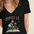 Chapter 65th Birthday Bookworm 65 Years Old For Book Lovers Women's Jersey Short Sleeve Deep V-Neck Tshirt Chapter 65th Birthday Bookworm 65 Years Old For Book Lovers Women's Jersey Short Sleeve Deep V-Neck Tshirt