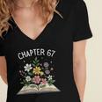 Chapter 67th Birthday Bookworm 67 Memes Book Lovers Women's Jersey Short Sleeve Deep V-Neck Tshirt Chapter 67th Birthday Bookworm 67 Memes Book Lovers Women's Jersey Short Sleeve Deep V-Neck Tshirt